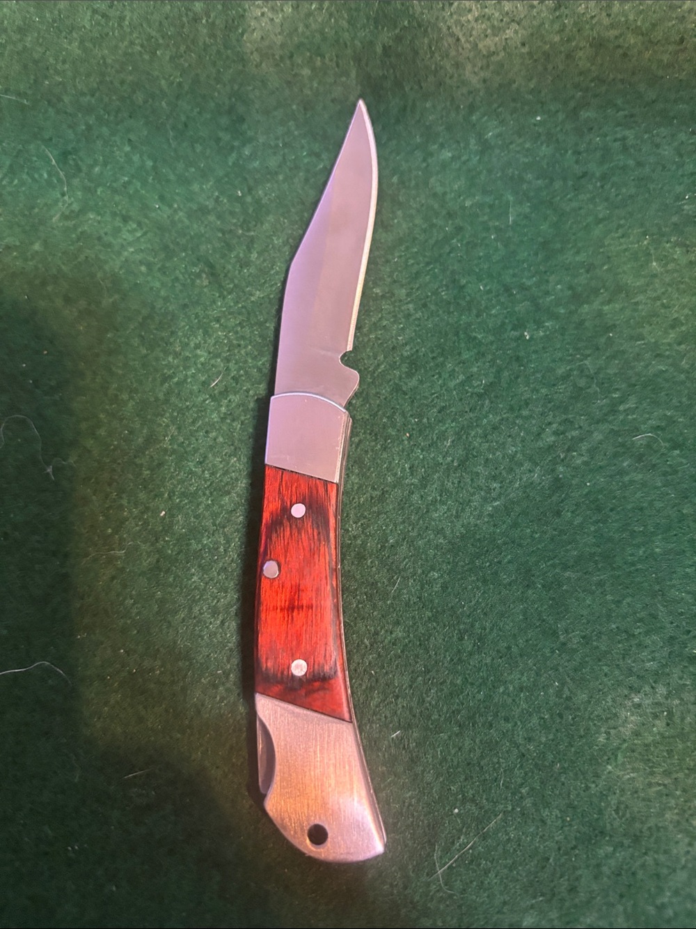 High Quality Classic Folding Pocket Knife with Red Wood Handle